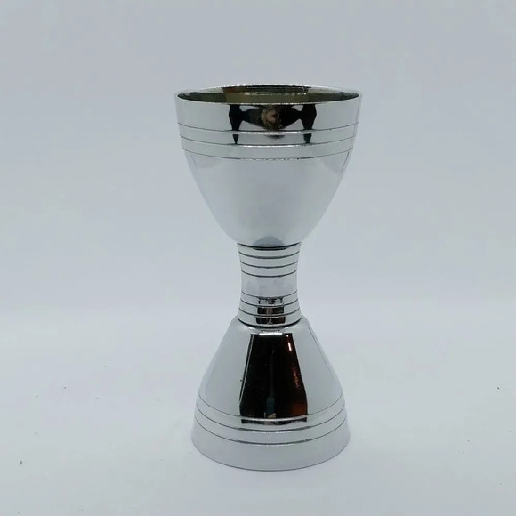 Metal Double Jigger 1oz/2oz, Silver Plated - Picture 2 of 5